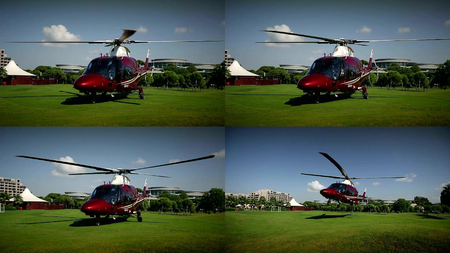 直升机起飞镜头英国私人国外庄园欧洲富豪