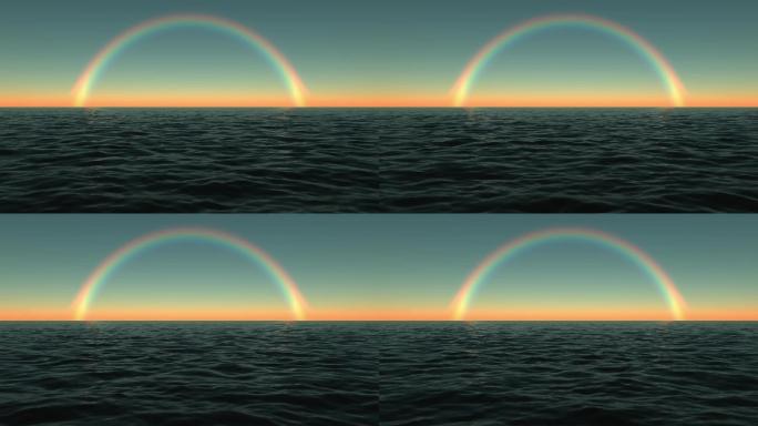 海上彩虹特效动画合成元素光效