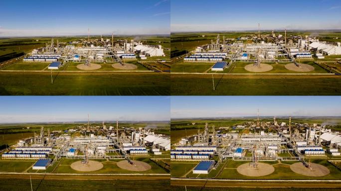 工厂鸟瞰图航拍视频素材石油化工冶炼厂