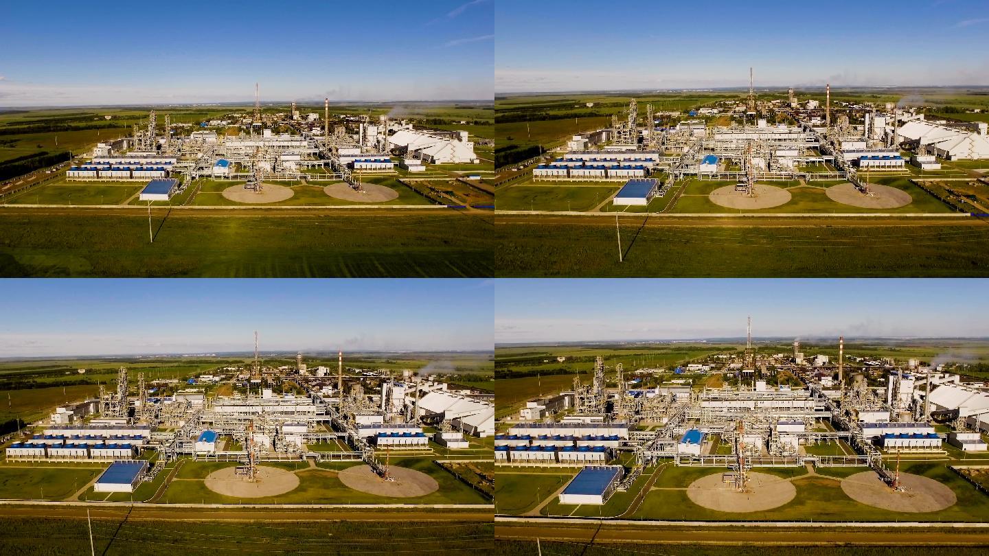 工厂鸟瞰图航拍视频素材石油化工冶炼厂