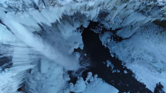 冰岛冰冻瀑布视频素材