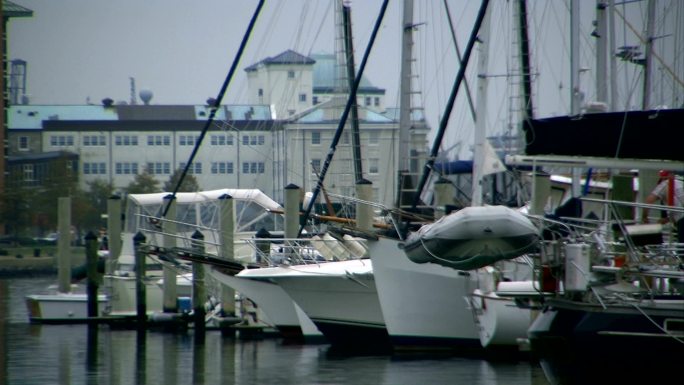 诺福克附近的码头富人区游艇快艇帆船