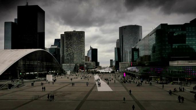 巴黎，法国繁华建筑群大气全景空镜