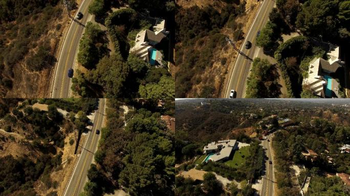 加州贝尔艾尔偏僻住宅鸟瞰图