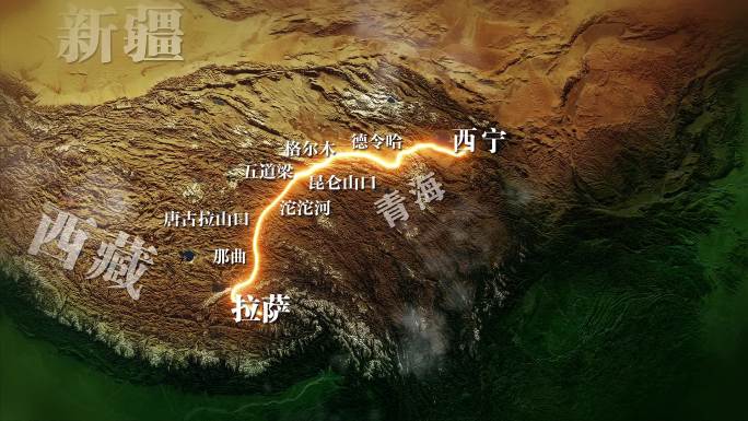 青藏铁路线路图AE模板