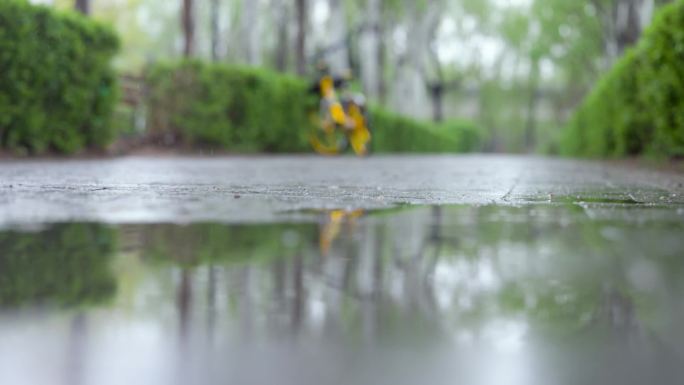 【高清4k】沈阳下雨天单车情绪空镜