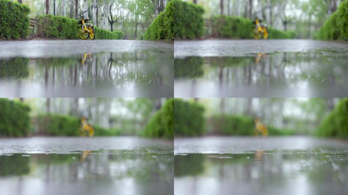 【高清4k】沈阳下雨天单车情绪空镜