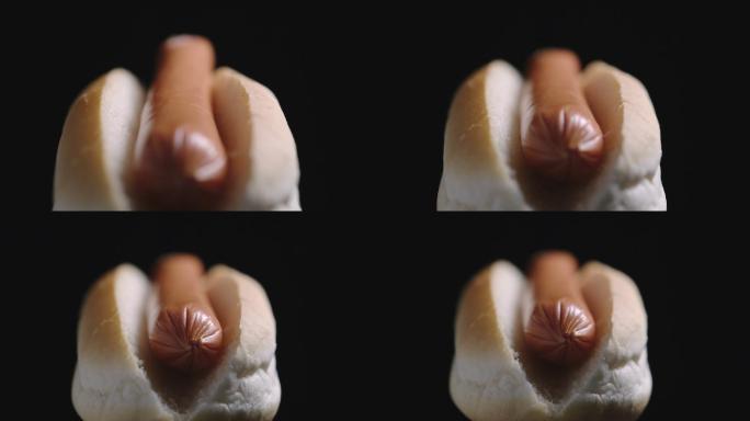 热狗食物快餐午餐掉落包裹小麦烘烤