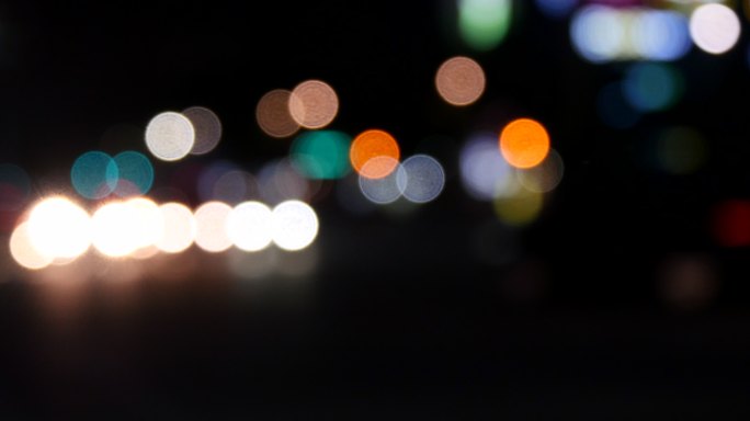 散焦交叉路口焦外成像都市人文夜晚空镜