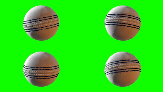 板球旋转的板球绿色背景绿幕背景