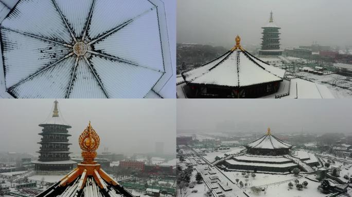 雪景城市地标风光合集