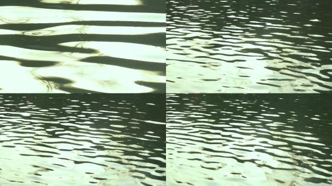 唯美清澈湖水波光粼粼 水面阳光 反射