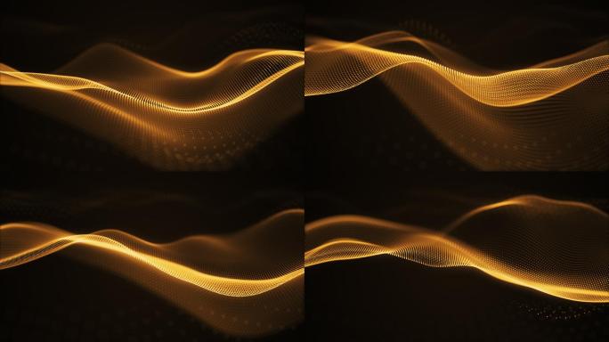 奢华金色抽象背景LED舞台波纹波浪
