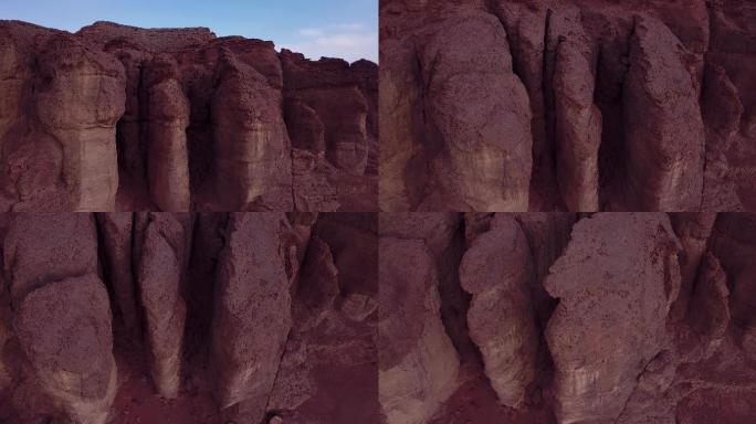 埃拉特国家公园岩石悬崖高山红色丹霞风蚀