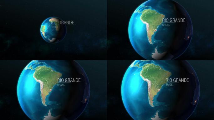 巴西-格兰德河-从太空到地球的变焦