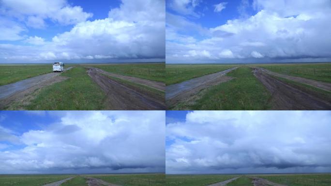 草原上拍摄的5K云延时素材