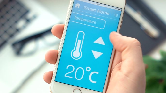 智能家居应用程序遥控器调节温度iPhon