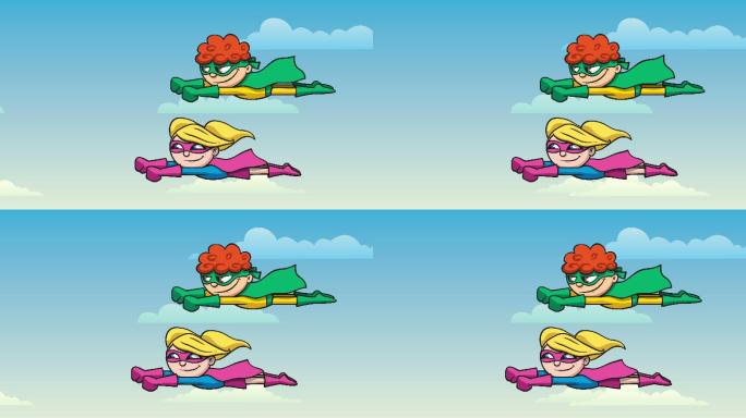 超级儿童飞行飞天小女警卡通动漫动漫人物飞