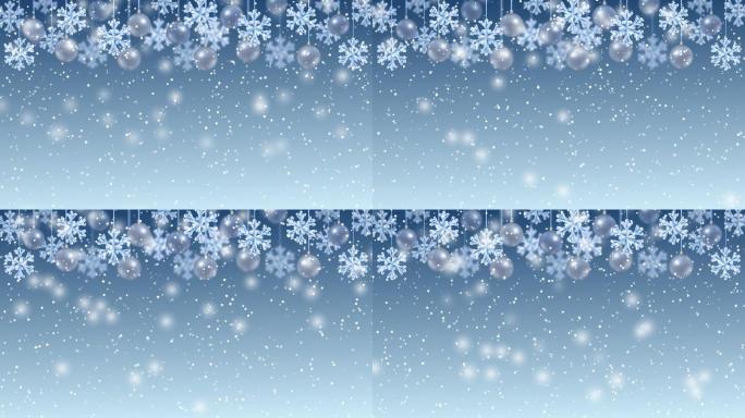 雪花飘落动画背景雪花圣诞节背景下雪背景