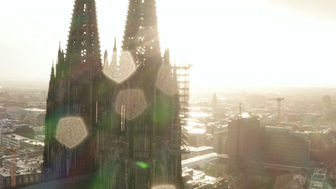 特写镜头环绕科隆大教堂