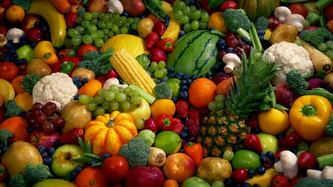 健康饮食水果和蔬菜概念