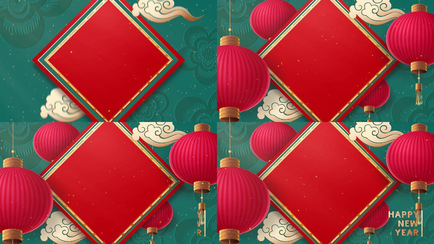 中国新年、红色和金色剪纸艺术