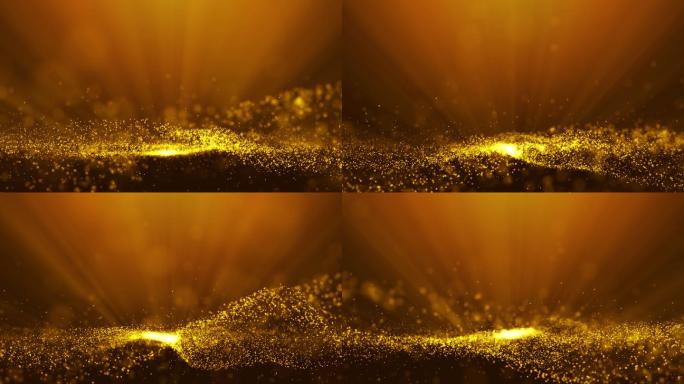 金色抽象运动粒子背景