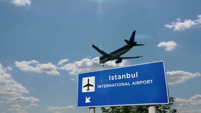 飞机在伊斯坦布尔降落