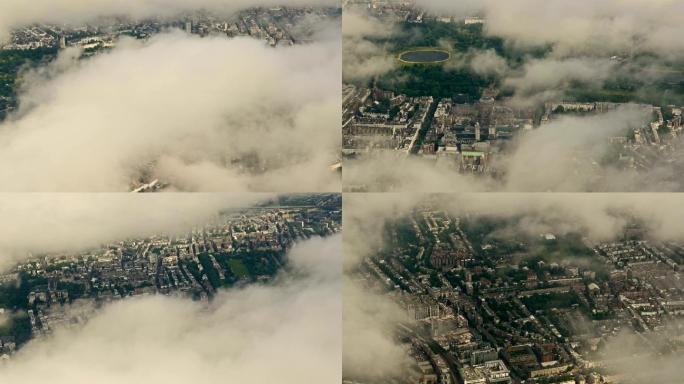英国伦敦市中心著名地标上的云层
