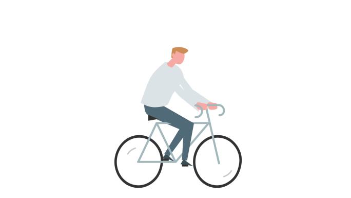男性骑自行车快速骑行情况