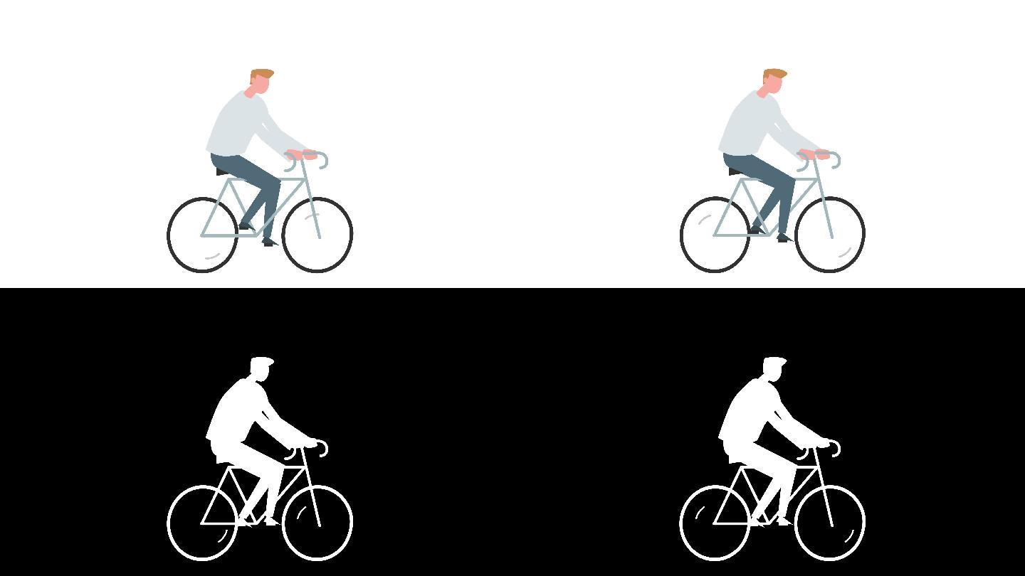 男性骑自行车快速骑行情况