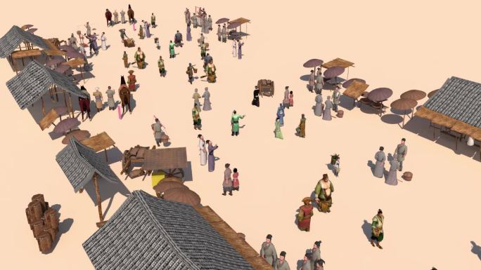 古代人物街景可三渲二可影视和游戏