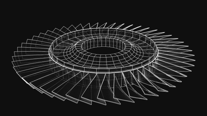 涡轮旋转转动三维3d动画