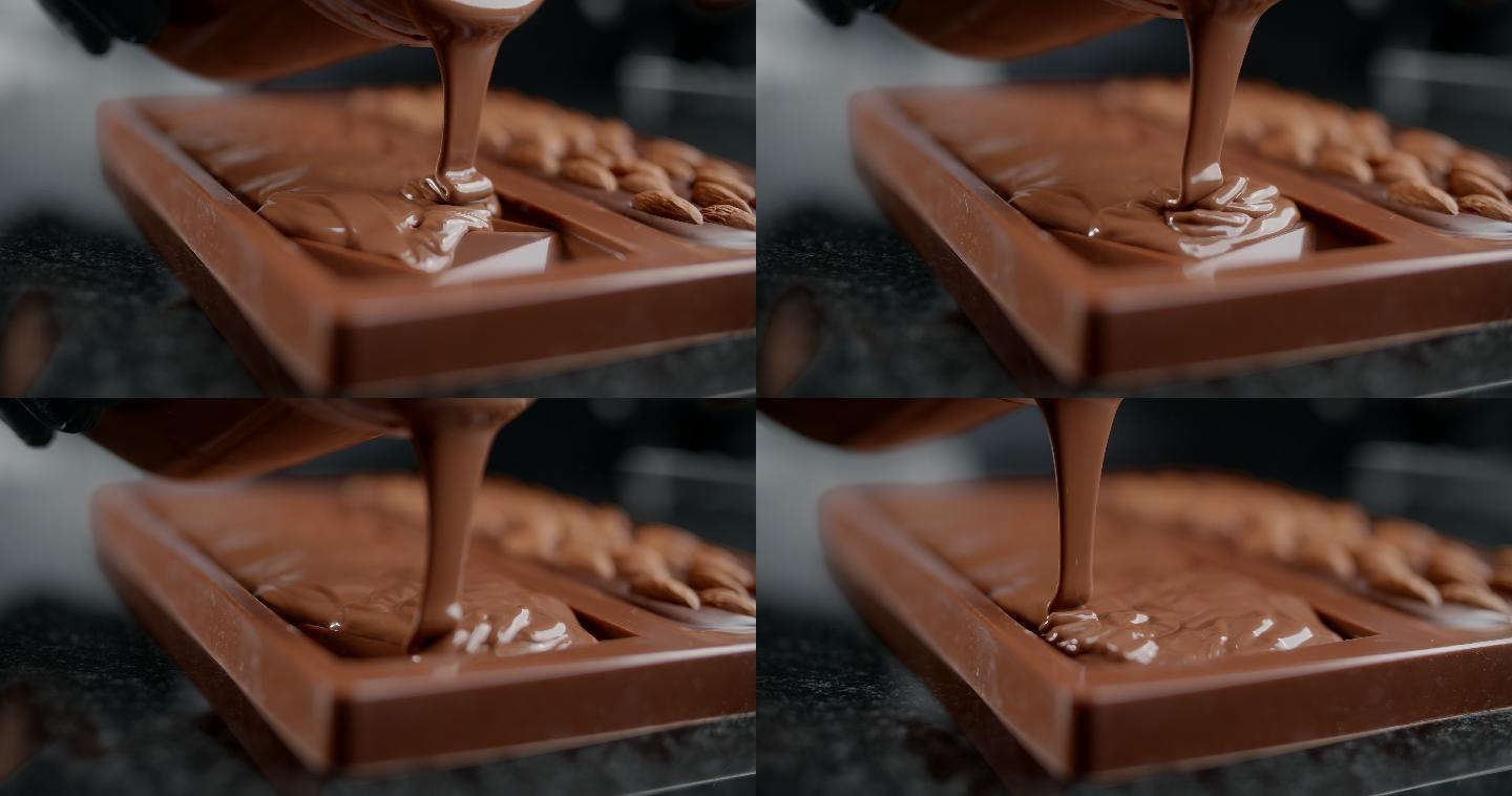 厨师糖果师制作巧克力棒