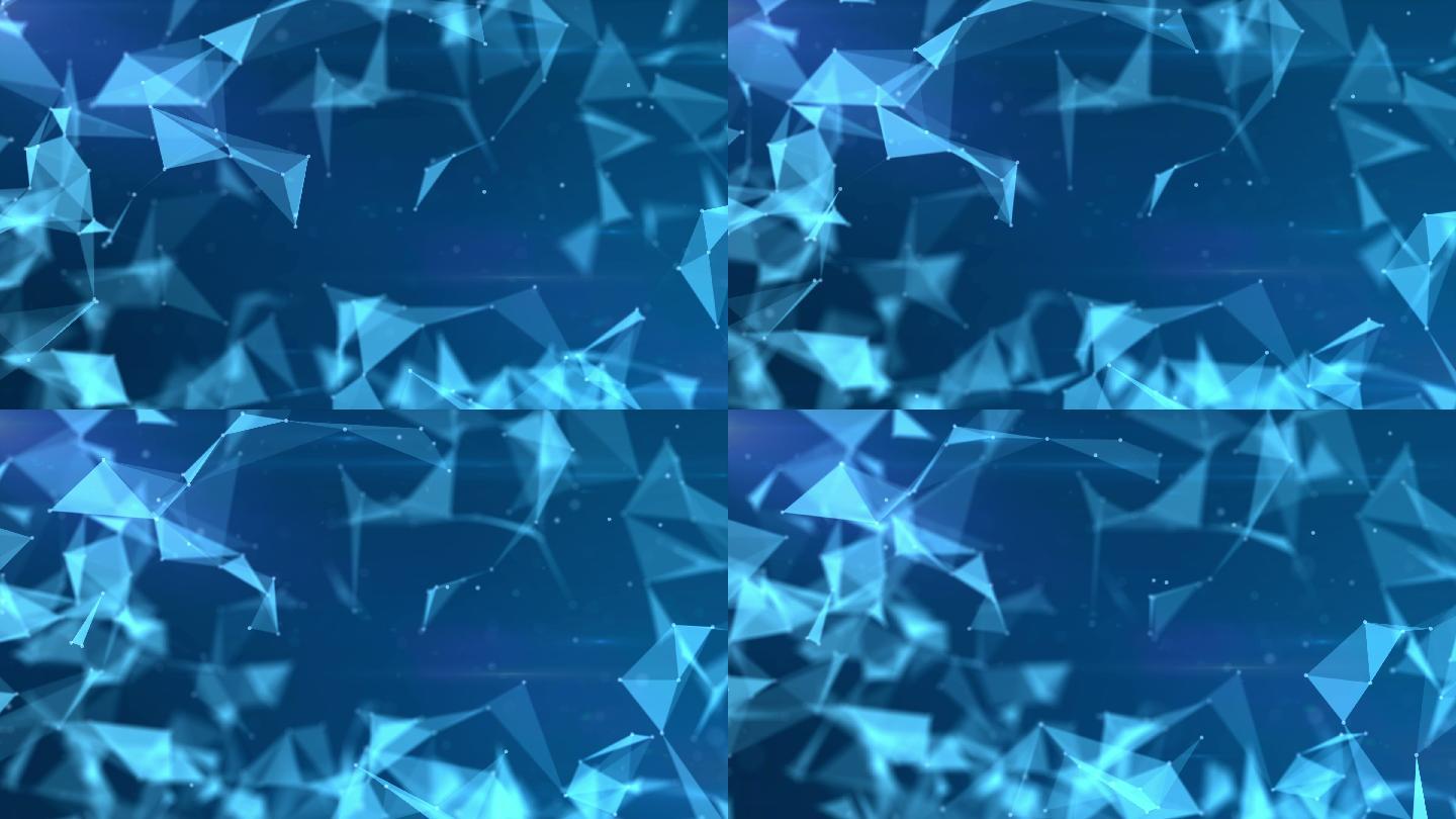 神经丛蓝色背景几何多边形多面体立体透视变