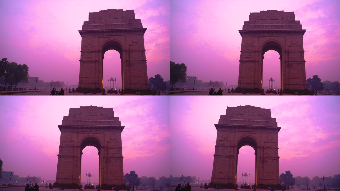 美丽的日出时的印度门