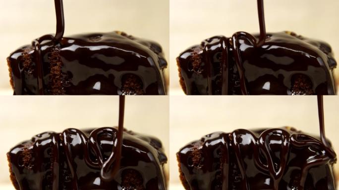 蛋糕上的巧克力糖衣