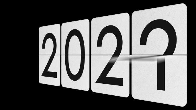 翻转时钟年份显示从2021到2023