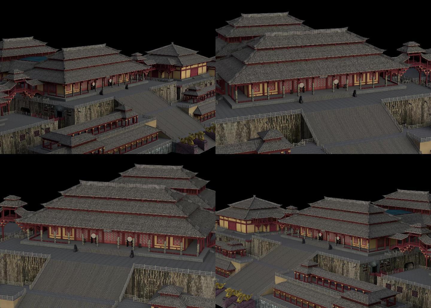 秦王宫 3D模型 秦汉建筑