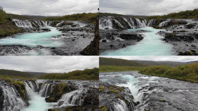 冰岛的蓝色溪流宁静场景自然之美户外度假峡