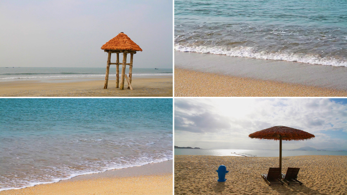 阳光沙滩海浪海滩沙地潮水休闲度假浪漫海景
