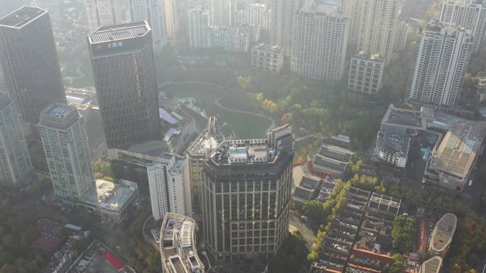 4K原素材-航拍上海新天地商圈及城市全景