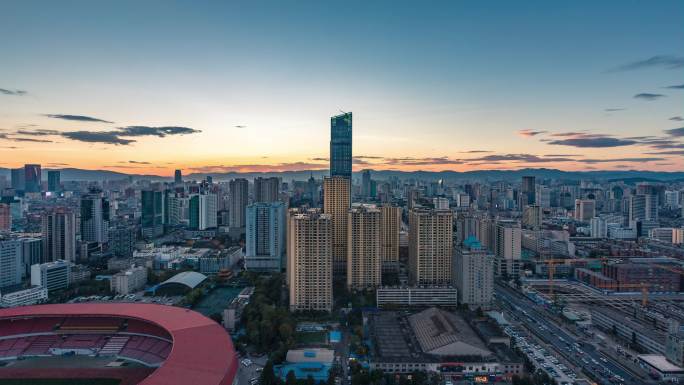 昆明恒隆广场日落转夜景延时