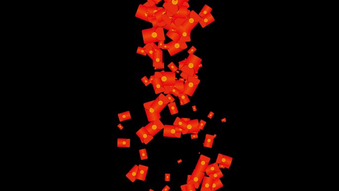 4K红包下落飞落红包雨红包瀑布