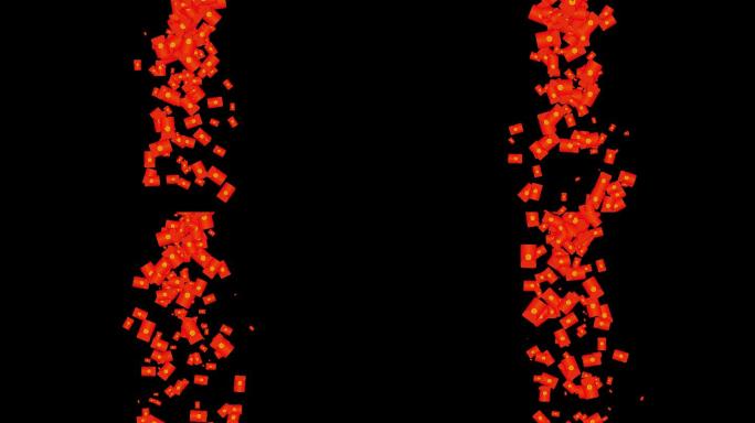 4K红包下落飞落红包雨红包瀑布