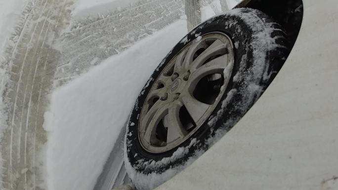 轮胎雪地慢动作升格