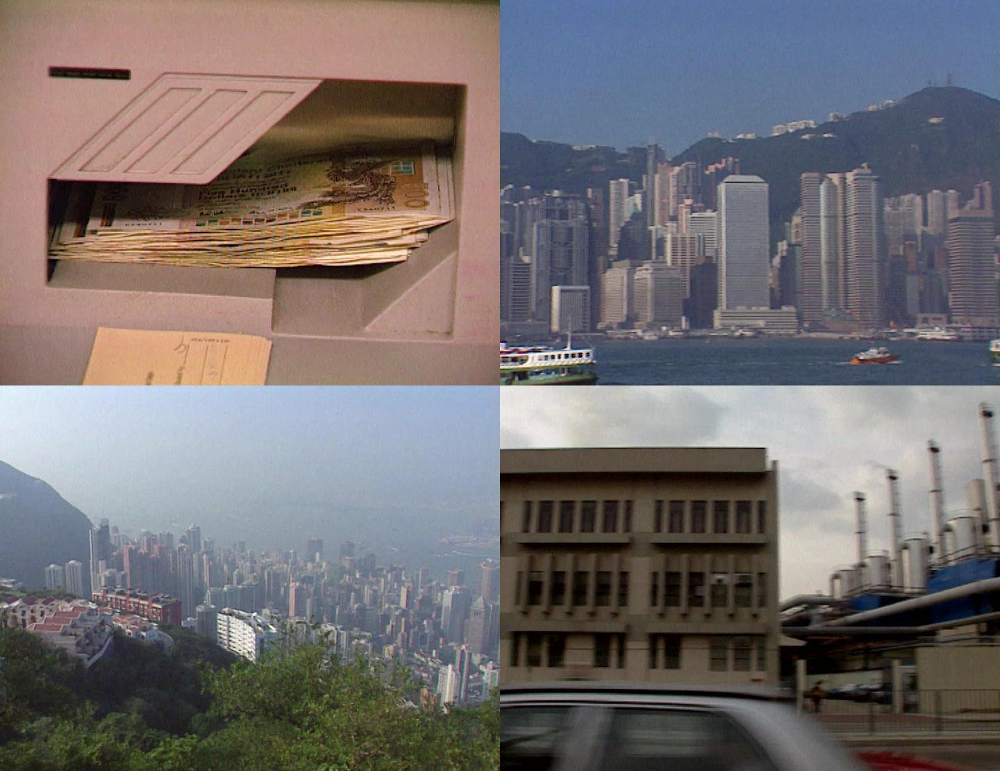 90年代香港繁荣经济港口码头太平山顶风光