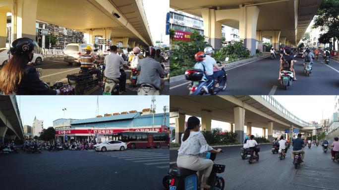 下班 电单车 电动车 街道 街景