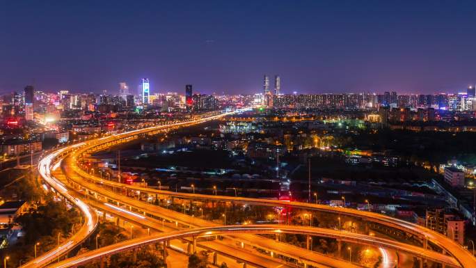 昆明延时摄影昆明明波立交桥夜景