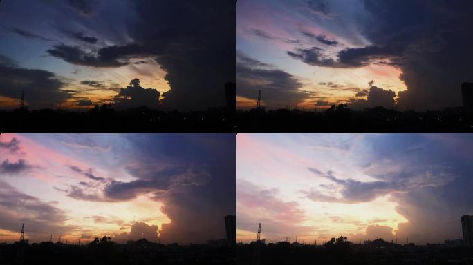 黎明前的天空云彩延时
